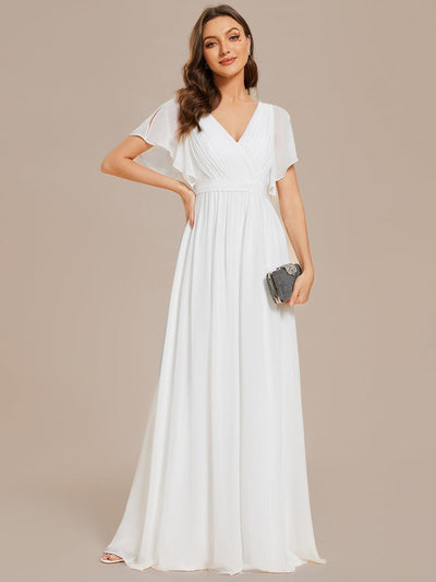 ever LEORA|Robe de mariée bohème en mousseline col V et manches fluides