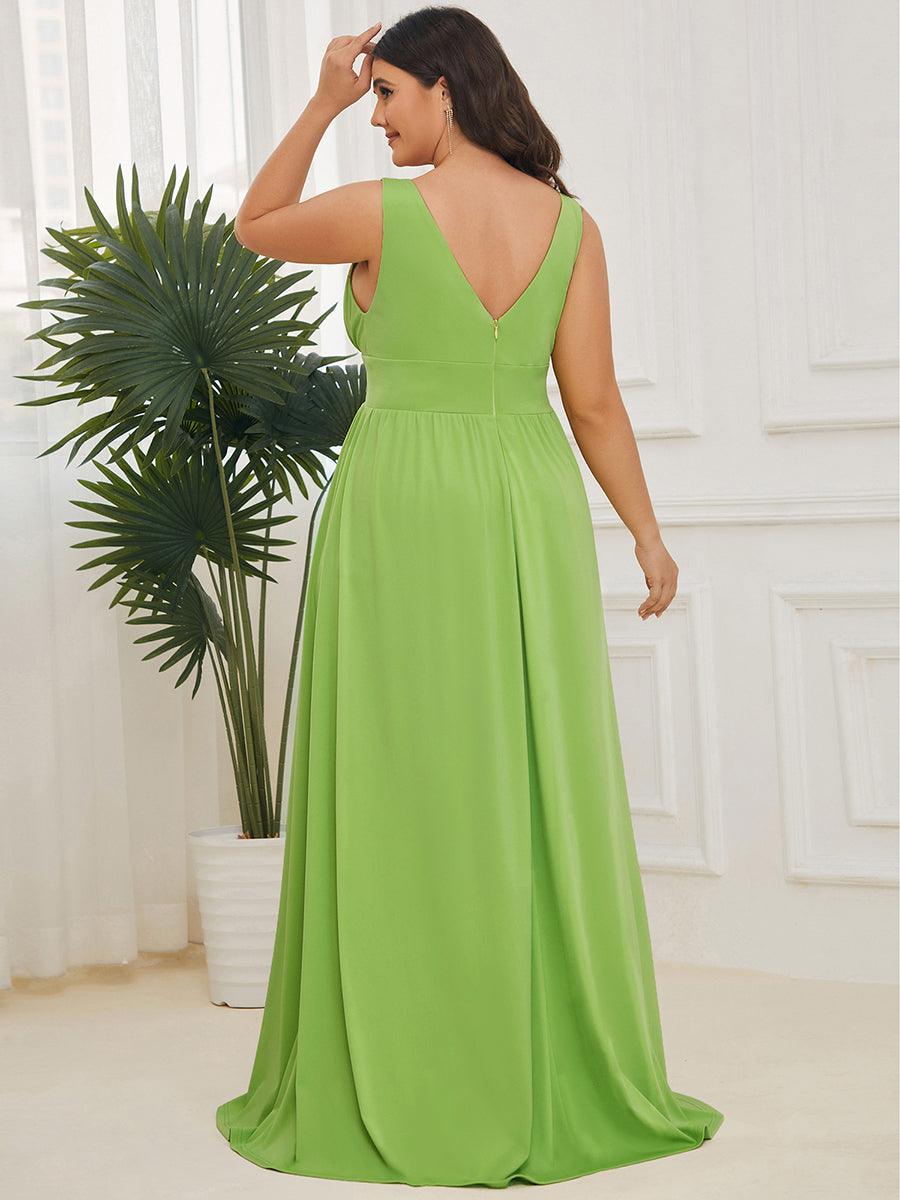 Taille personnalisée Robe de soirée longue au sol à taille haute #Couleur_Armée verte