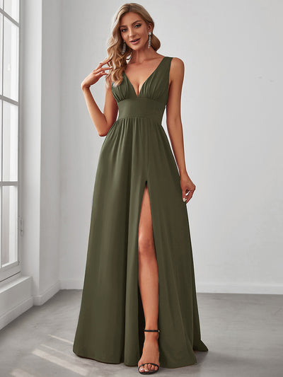 ever SORAYA|Robe de soirée longue au sol à taille empire et à encolure en V