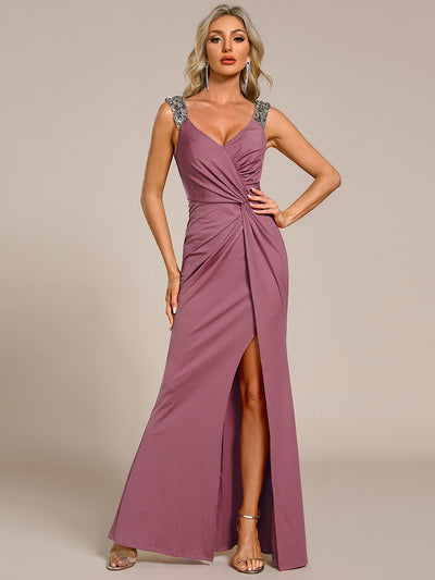 ever NOIRE|Robe de soirée élégante à paillettes et col en V