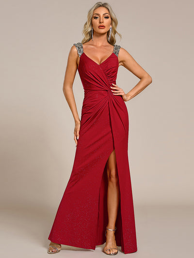 ever NOIRE|Robe de soirée élégante à paillettes et col en V