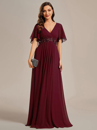 ever IVYROSE|Robe de soirée élégante en mousseline de soie avec manches flottantes