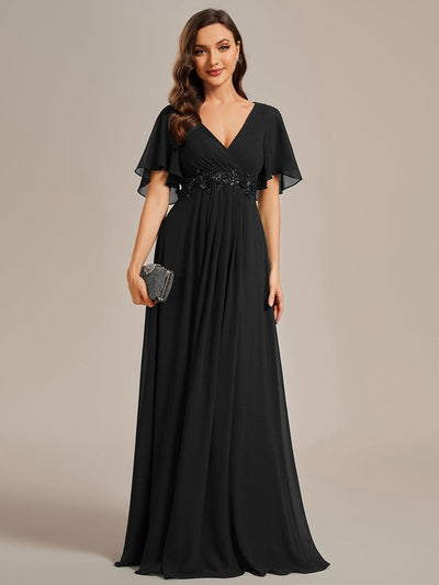 ever IVYROSE|Robe de soirée de mariage élégante en mousseline de soie