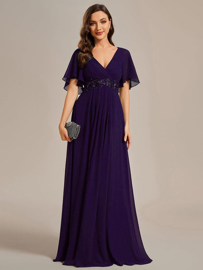 ever IVYROSE|Robe de soirée élégante en mousseline de soie avec manches flottantes
