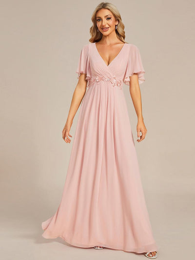 ever IVYROSE|Robe de soirée élégante en mousseline de soie avec manches flottantes