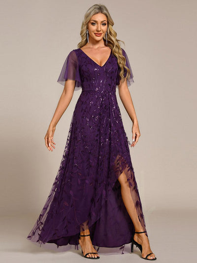 ever ALIX|Robes de soirée pailletées à col en V et fente haute