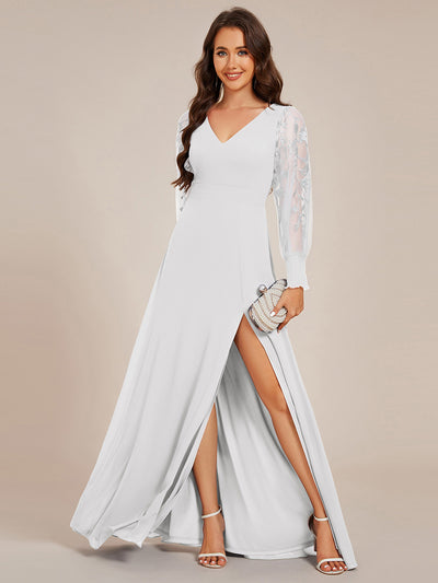 ever RYLEE|Robe de soirée transparente en mousseline à manches longues