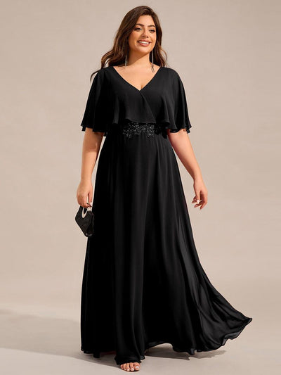 pretty MAXINE|Robe longue de soirée en mousseline de soie grande taille