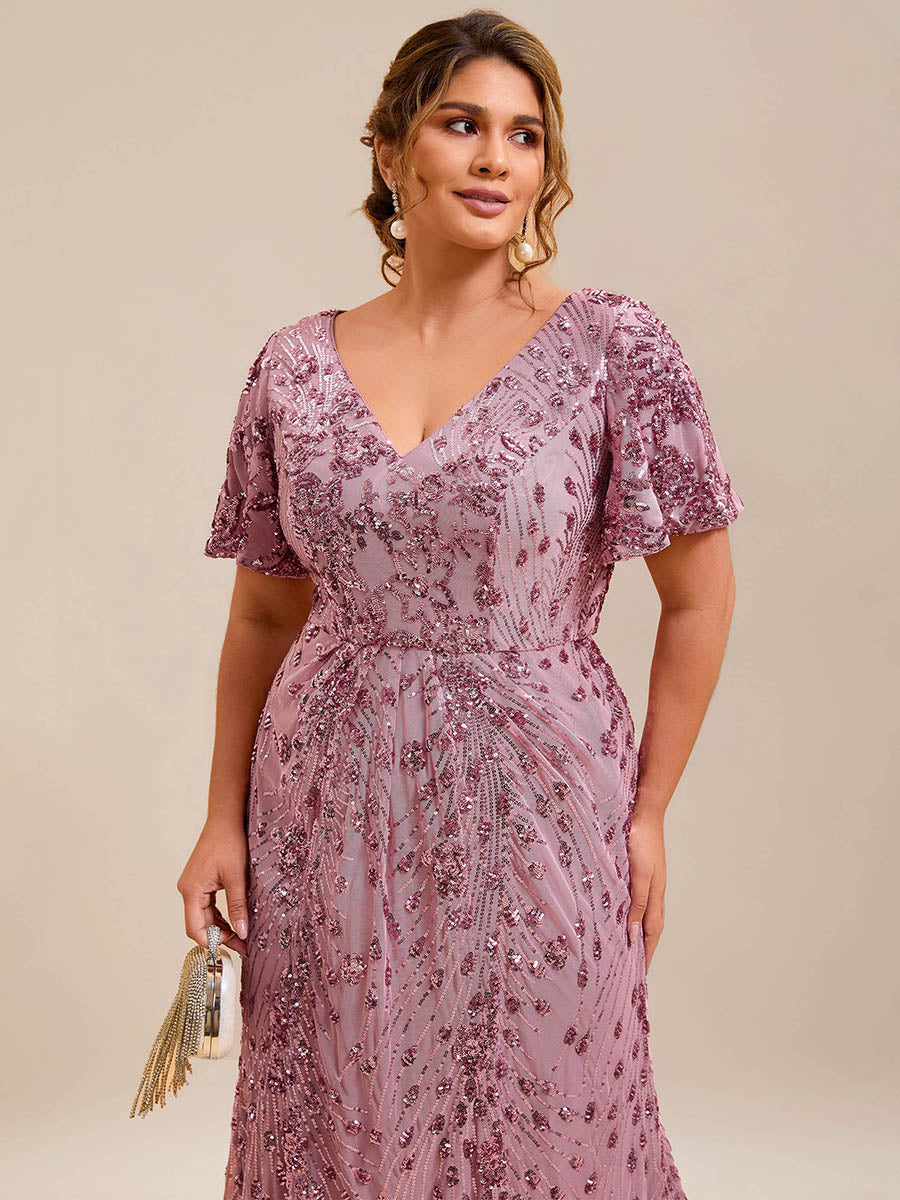Robe d'invité de mariage trapèze en mousseline fluide à encolure ronde et longueur au genou #Couleur_Orchidee
