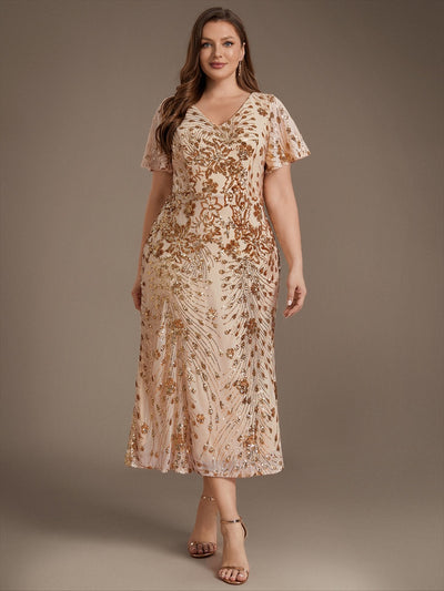ever PALMER|Robe de soirée sirène à sequins grande taille