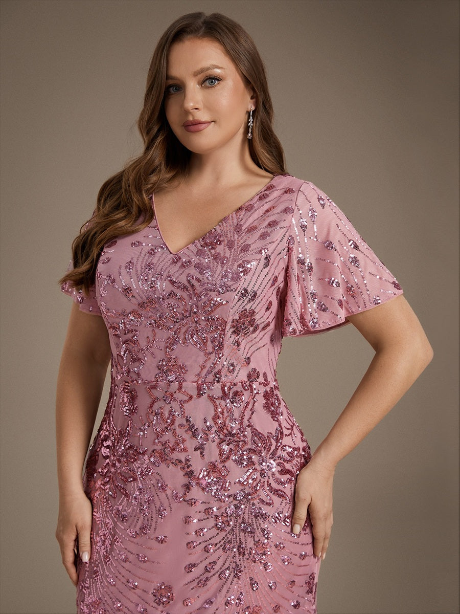 Robe d'invité de mariage trapèze en mousseline fluide à encolure ronde et longueur au genou #Couleur_Orchidee