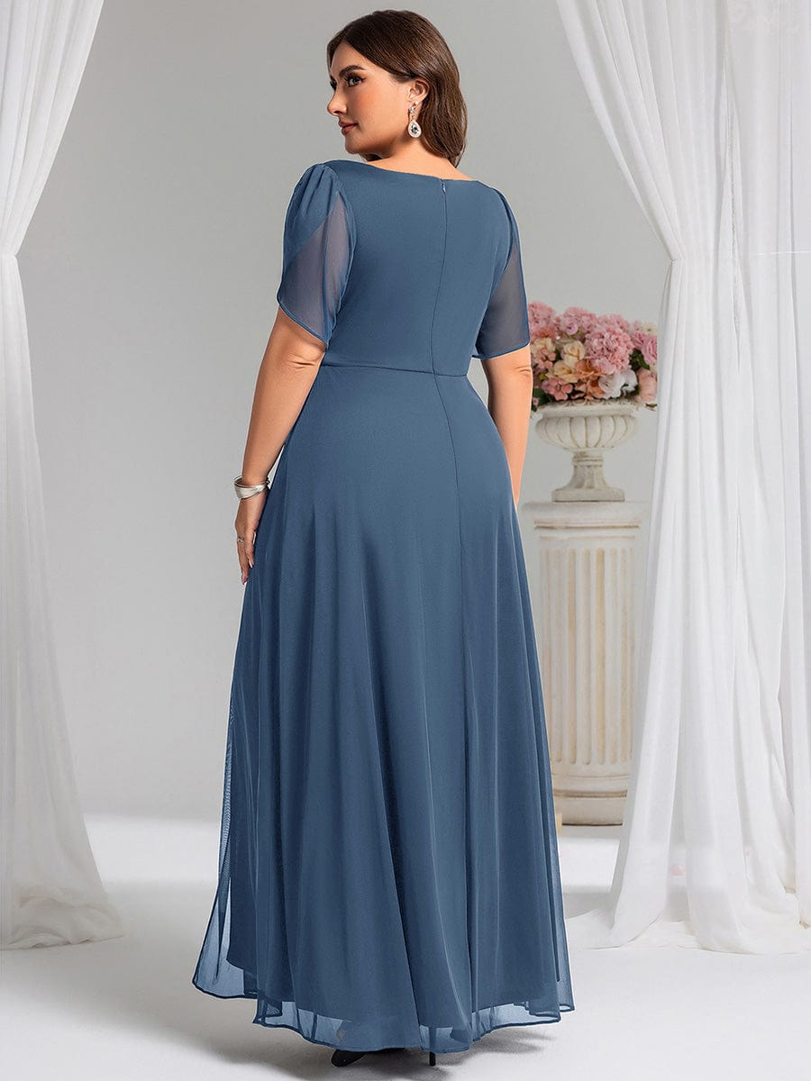 Meilleurs choix de robes de demoiselle d'honneur en satin #Couleur_Marine Fume