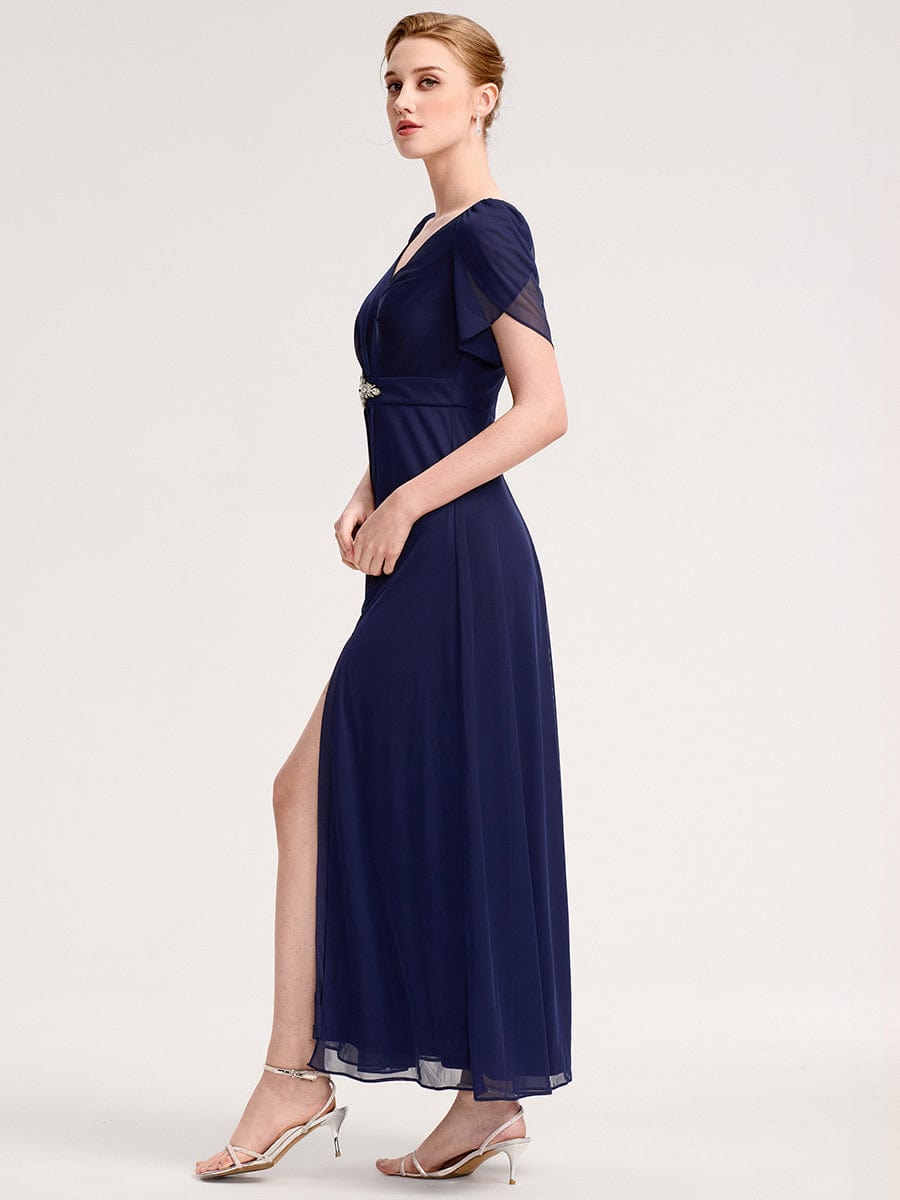 Meilleurs choix de robes de demoiselle d'honneur en satin #Couleur_Bleu Marine
