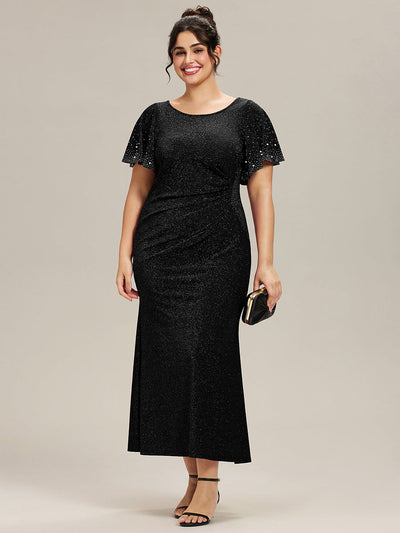 ever FATE|Robe de soirée grande taille en maille perlée(Vente Finale)