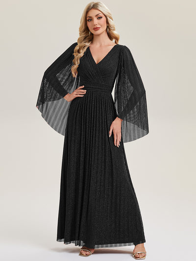 ever ISLA|Robe longue à manches longues en batwing décolleté en V et coupe A