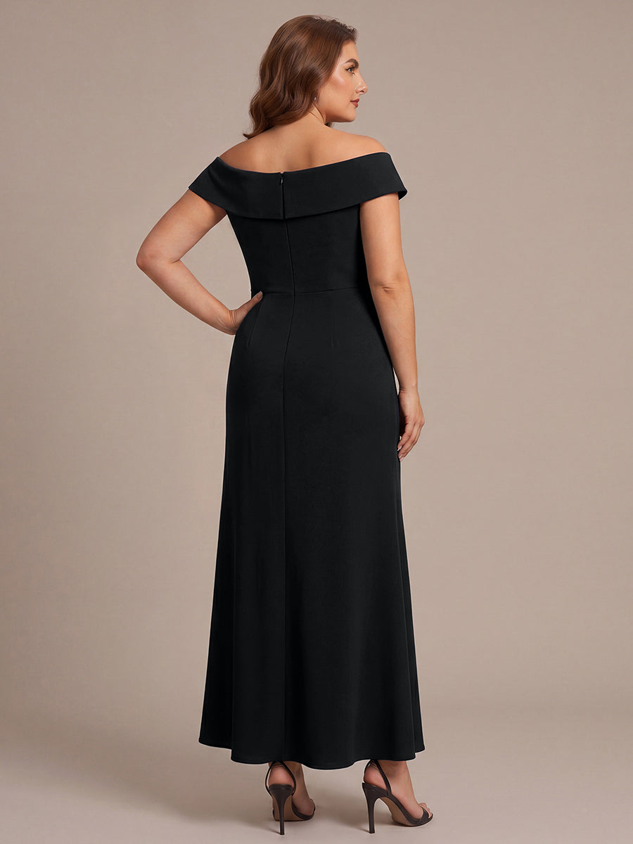 Robe sir¨¨ne ¨¤ encolure en V asym¨¦trique avec volants et fermeture ¨¦clair au dos sans manches tr¨¨s extensible #Couleur_Noir