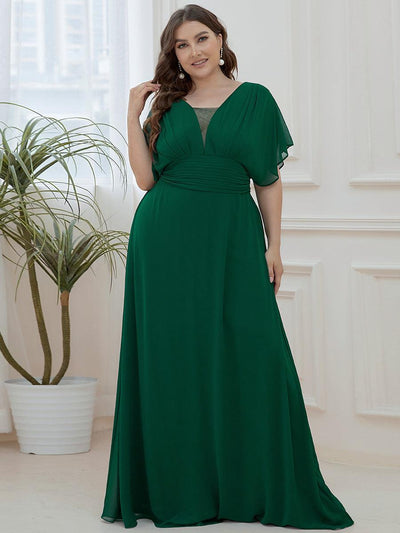 ever AMBRYN|Robe de soirée longue en mousseline de soie à taille empire coupe A(Vente finale)