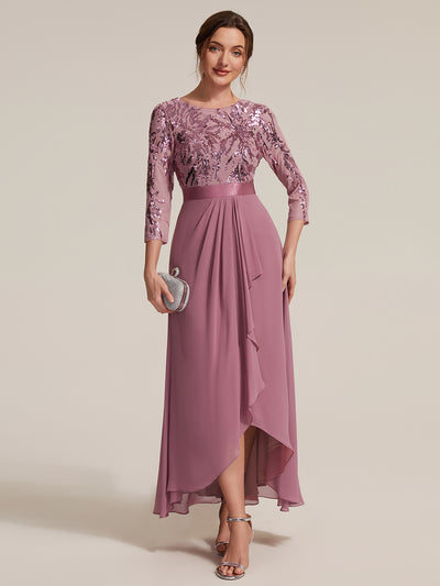 Robe trapèze à volants en mousseline avec sequins