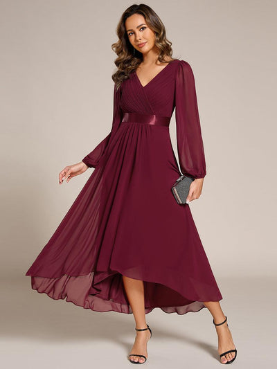 ever KEYLA|Robe midi invitée mariage à manches longues en mousseline