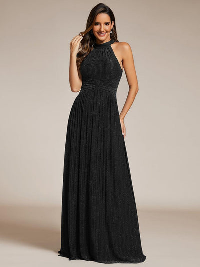 ever EVERLAINE|Robe de soirée formelle scintillante à col licou avec silhouette trapèze