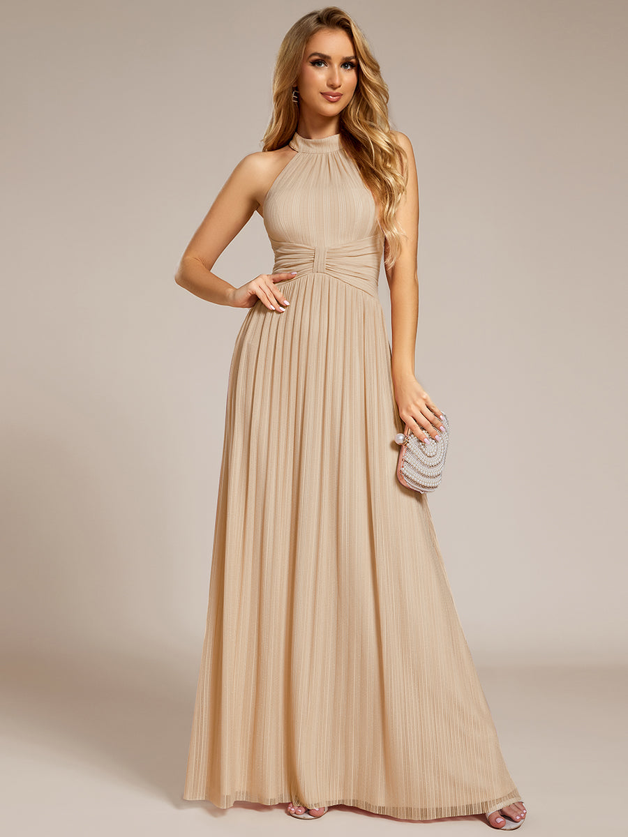Robe de soirée formelle scintillante à col licou avec silhouette trapèze #Couleur_Charbon