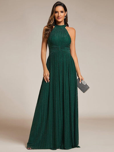 ever EVERLAINE|Robe de soirée formelle scintillante à col licou avec silhouette trapèze