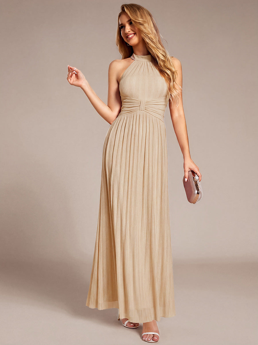 Robe de soirée formelle scintillante à col licou avec silhouette trapèze #Couleur_Charbon