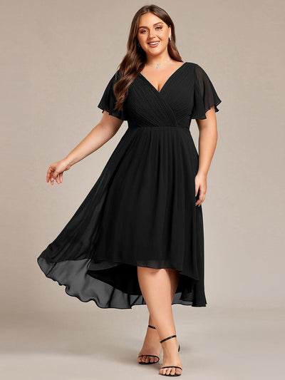 pretty FAYE|Robe d'invité de mariage grande taille chic à col en V