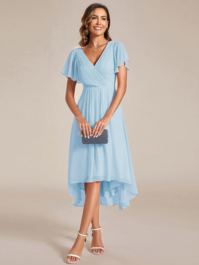 ever FAYE|Robe midi de demoiselle d'honneur en mousseline à ourlet haut et bas