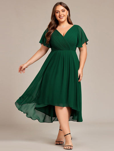 pretty FAYE|Robe d'invité de mariage grande taille chic à col en V