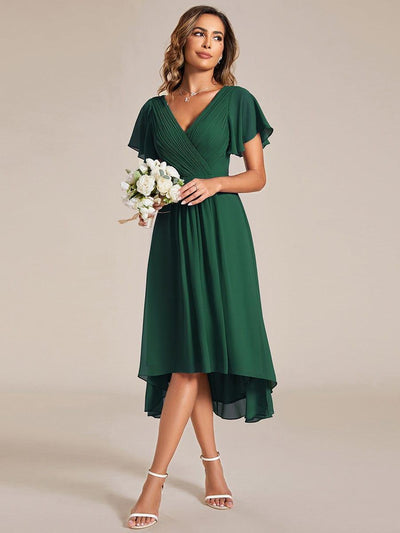 ever FAYE|Robe midi de demoiselle d'honneur en mousseline à ourlet haut et bas