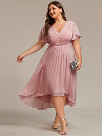 pretty FAYE|Robe d'invité de mariage grande taille chic à col en V