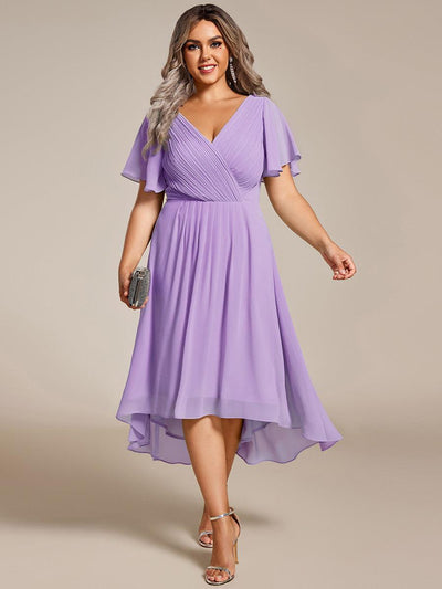 pretty FAYE|Robe d'invité de mariage grande taille chic à col en V