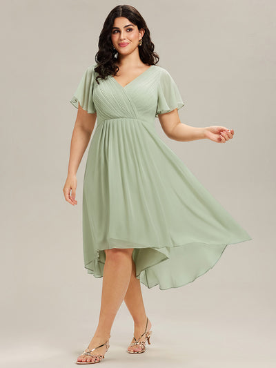 pretty FAYE|Robe d'invité de mariage grande taille chic à col en V