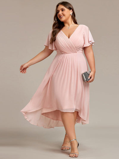pretty FAYE|Robe d'invité de mariage grande taille chic à col en V