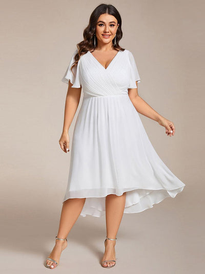 pretty FAYE|Robe d'invité de mariage grande taille chic à col en V