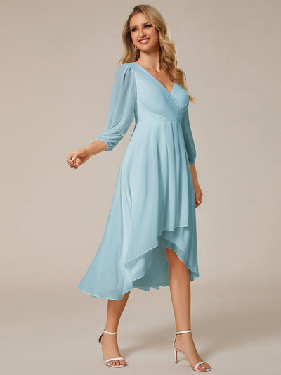 ever BRIAR|Robes de demoiselle d'honneur à manches longues et ourlet asymétrique