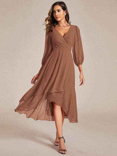 ever BRIAR|Robes de demoiselle d'honneur à manches longues et ourlet asymétrique