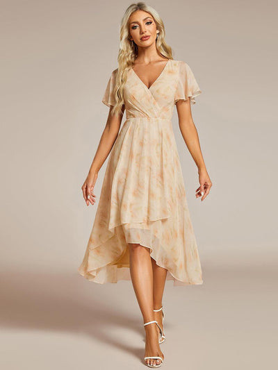 ever LARK|Robe d'invitée mi-longue en mousseline à manches courtes