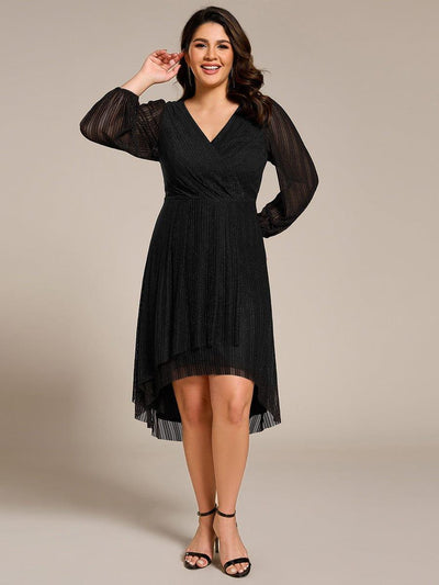 pretty BRISTOL|Robe d'invitée de mariage pailletée à manches longues grande taille