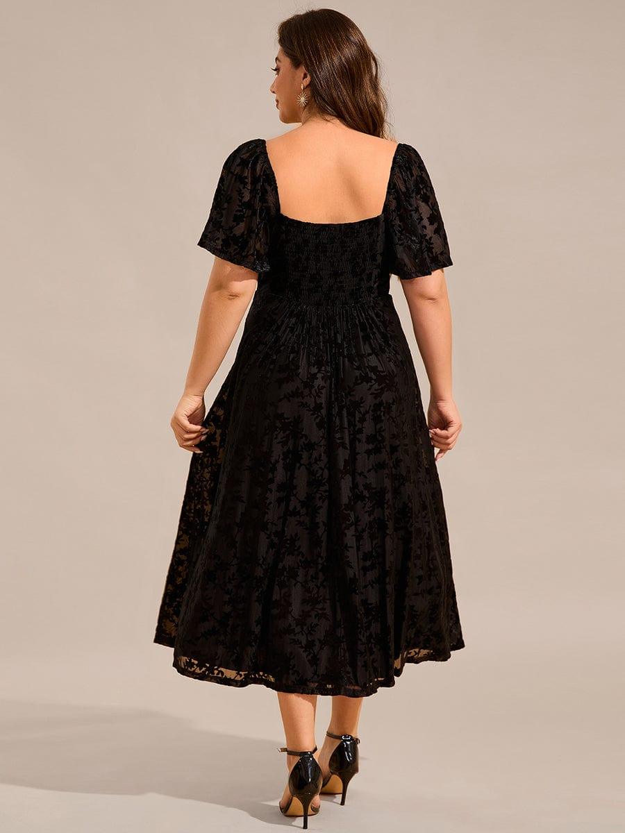 Robe de mariée trapèze en velours imprimé grande taille? #Couleur_Noir