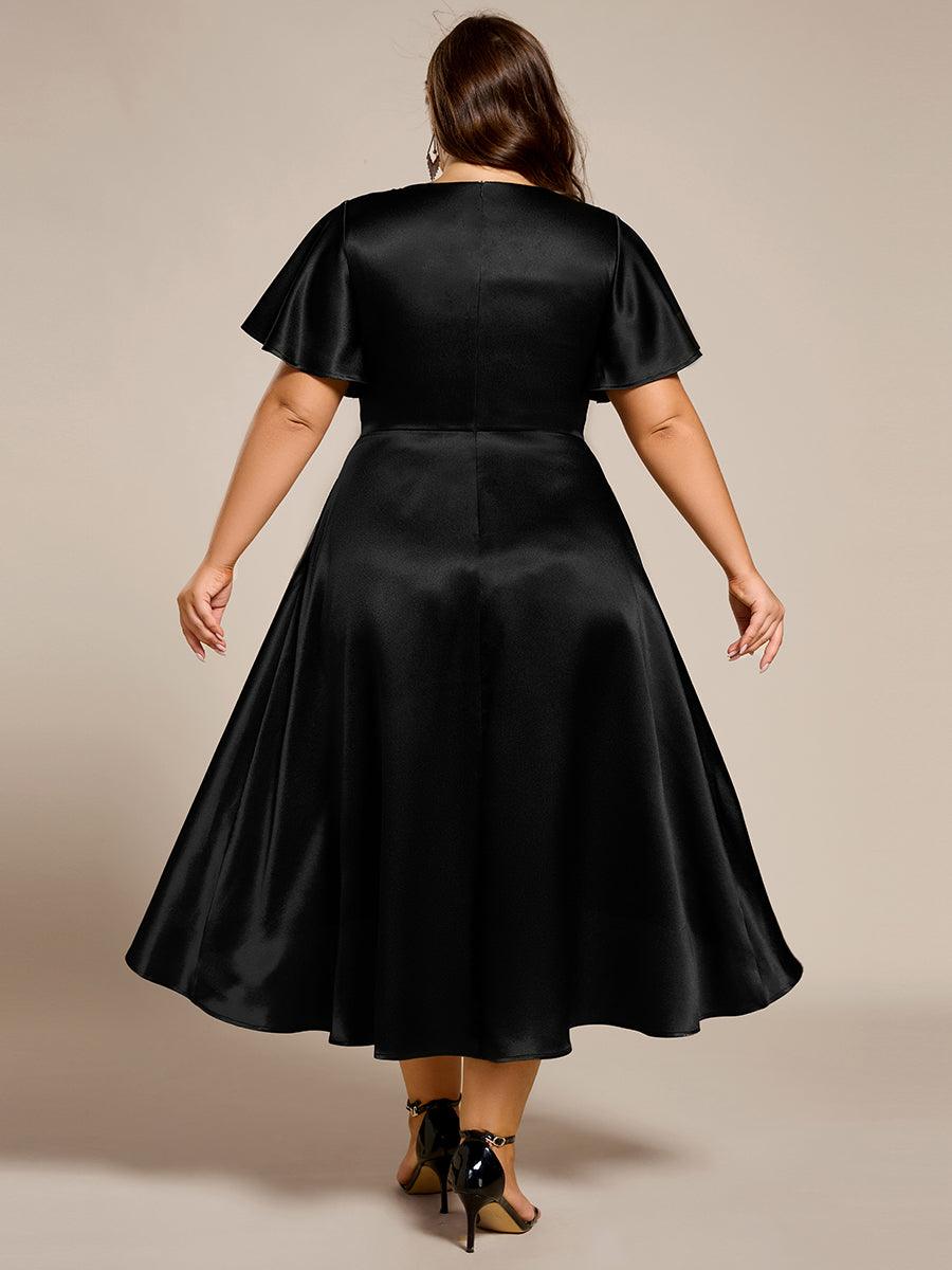 Robe d'invité tong colorée à ourlet haut et bas #Couleur_Noir