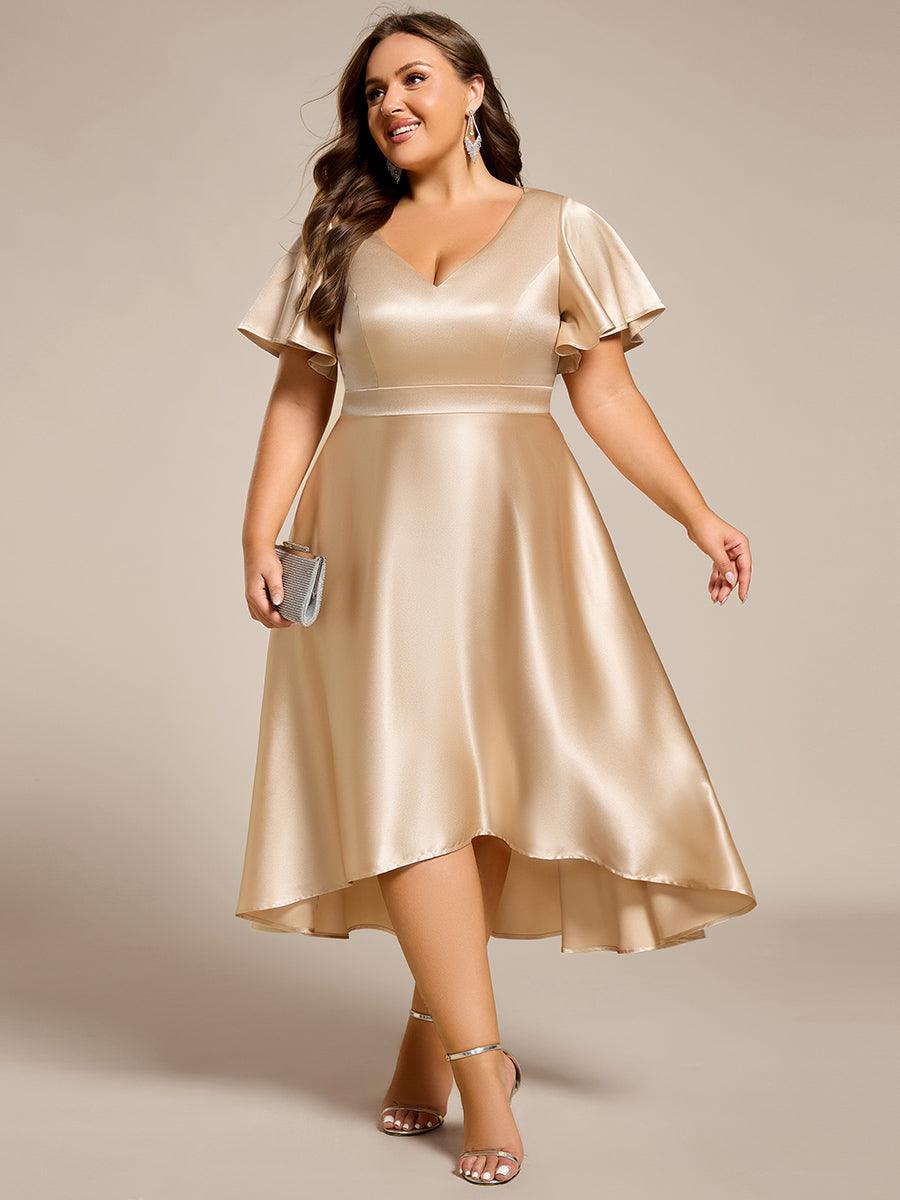 Robe d'invité tong colorée à ourlet haut et bas #Couleur_ #Couleur_Charbon