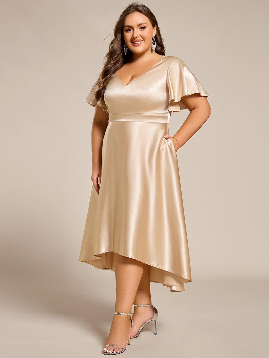Robe d'invité tong colorée à ourlet haut et bas #Couleur_ #Couleur_Charbon