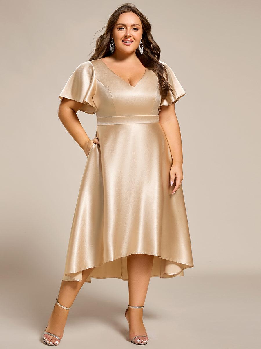 Robe d'invité tong colorée à ourlet haut et bas #Couleur_ #Couleur_Charbon