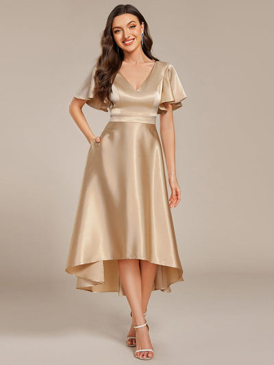ever SCARLEN|Robe d'invitée mi-longue en satin à ourlet haut-bas