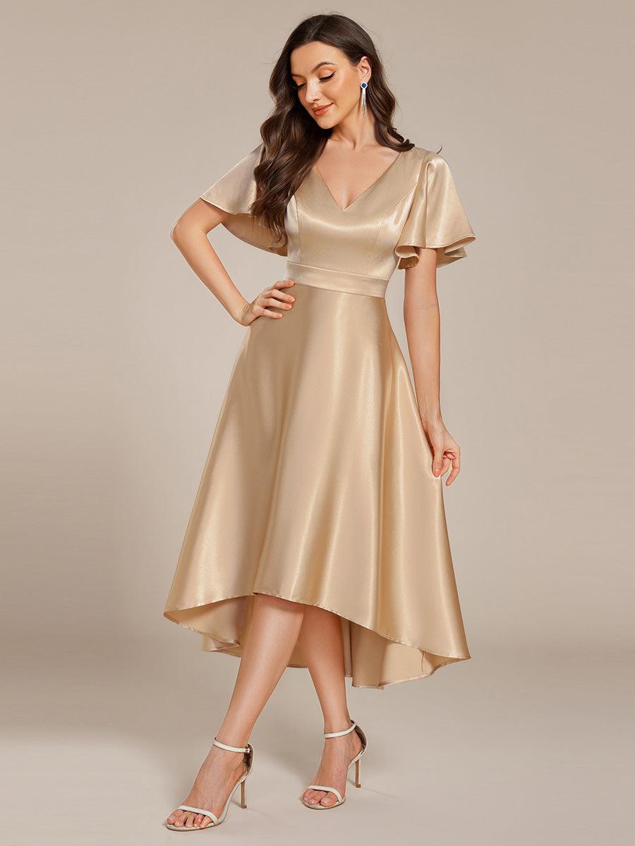 Robe d'invité tong colorée à ourlet haut et bas #Couleur_ #Couleur_Charbon