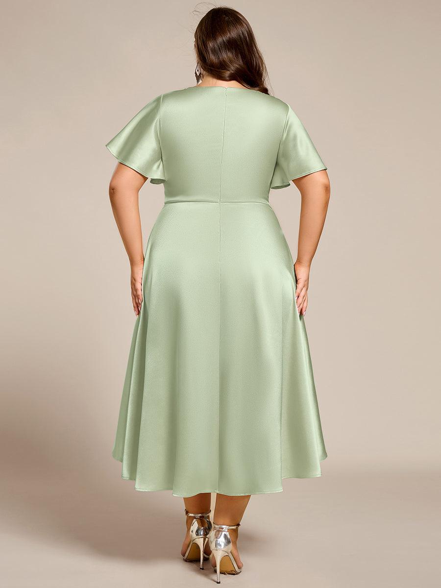 Robe d'invité tong colorée à ourlet haut et bas #Couleur_Menthe Verte