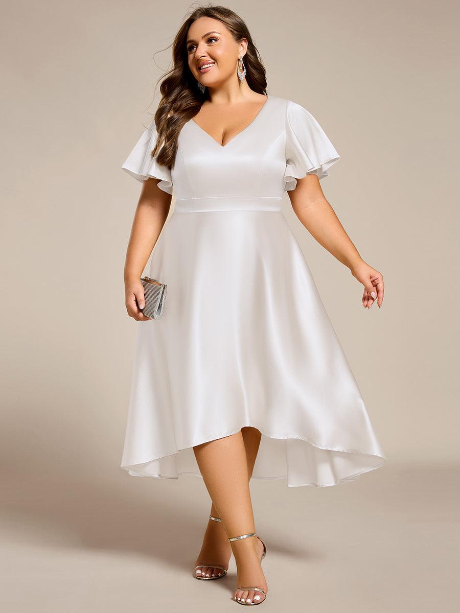 Robe d'invité tong colorée à ourlet haut et bas #Couleur_Blanc