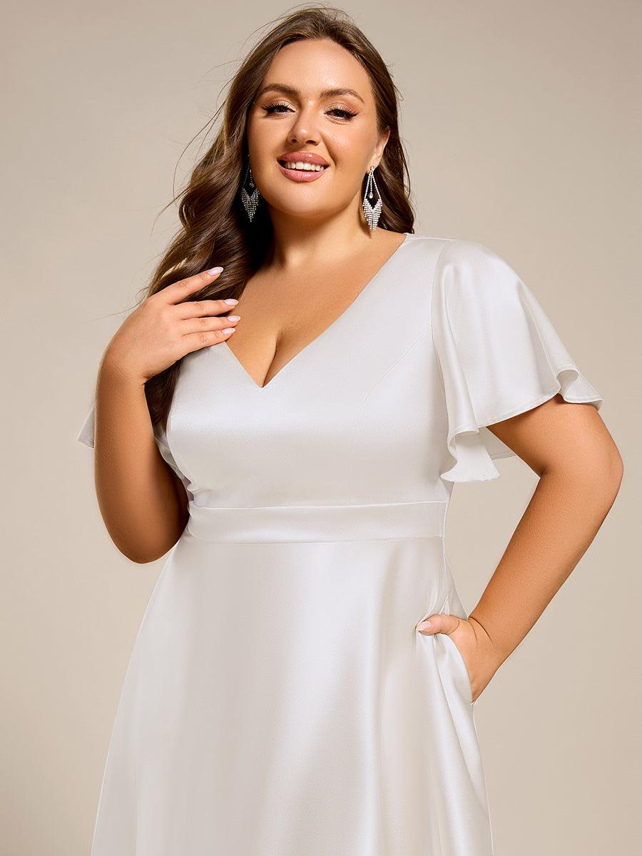 Robe d'invité tong colorée à ourlet haut et bas #Couleur_Blanc